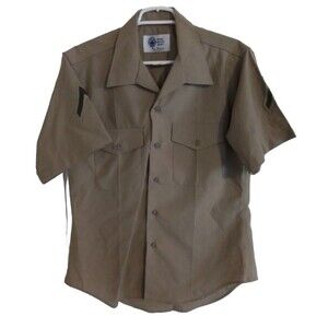 USMC Defense Logistics Agency Mens Khaki Shade M-1 Short Sleeve Shirt Size 16